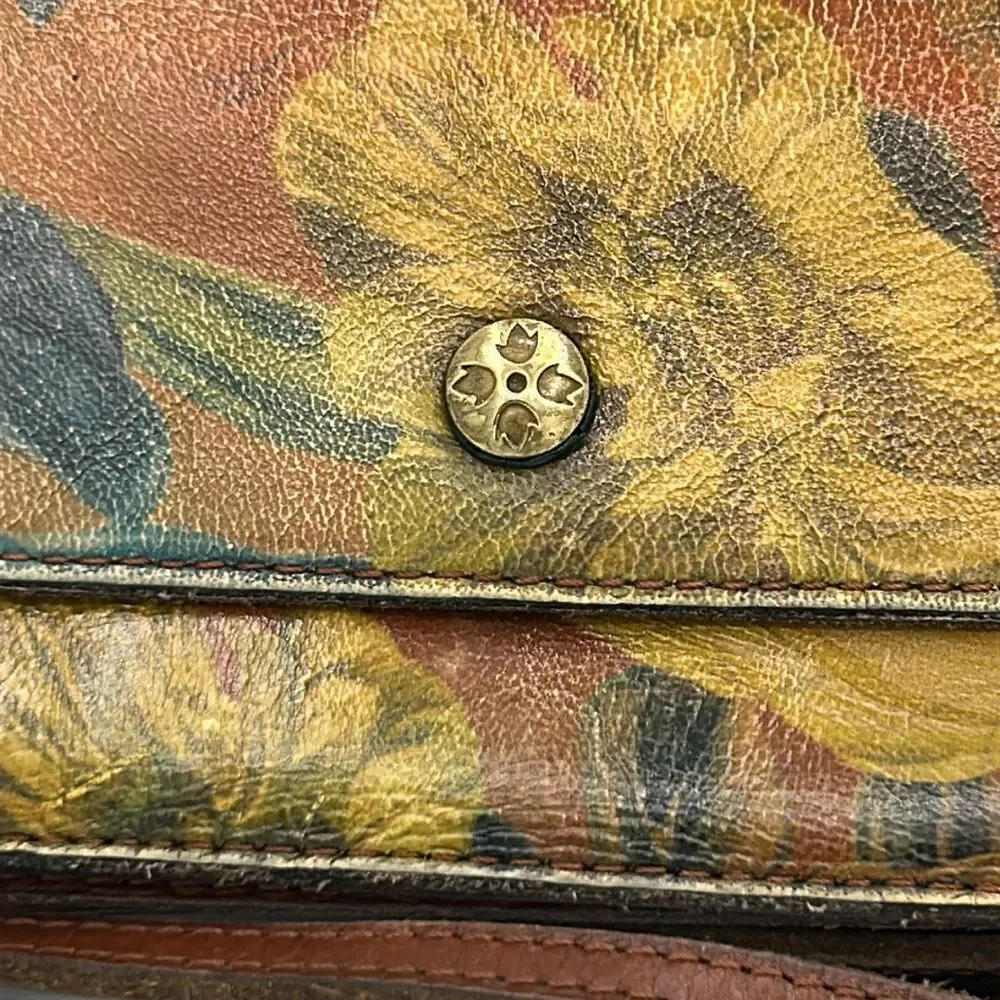 Patricia Nash Floral Leather Crossbody Organizer - Removable Strap